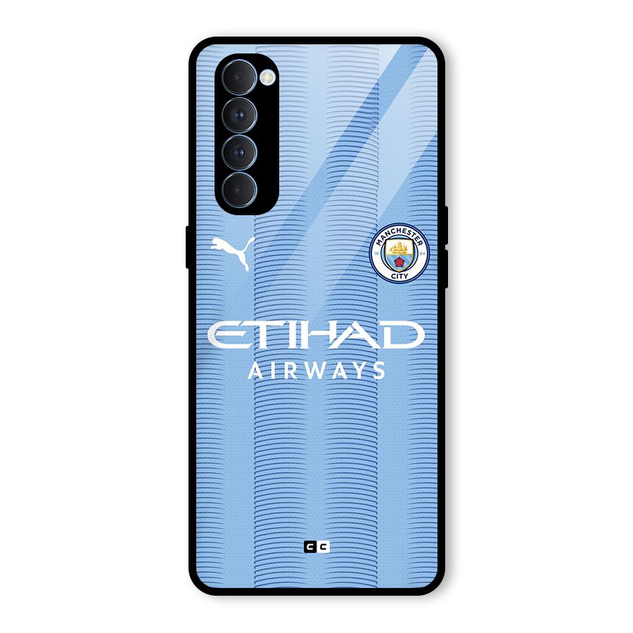 Manchester Etihad Jersey Glass Back Case for Oppo Reno4 Pro
