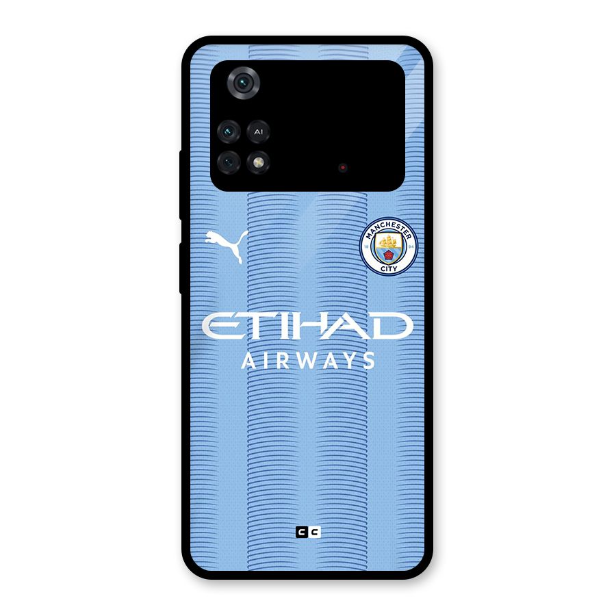 Manchester Etihad Jersey Glass Back Case for Poco M4 Pro 4G