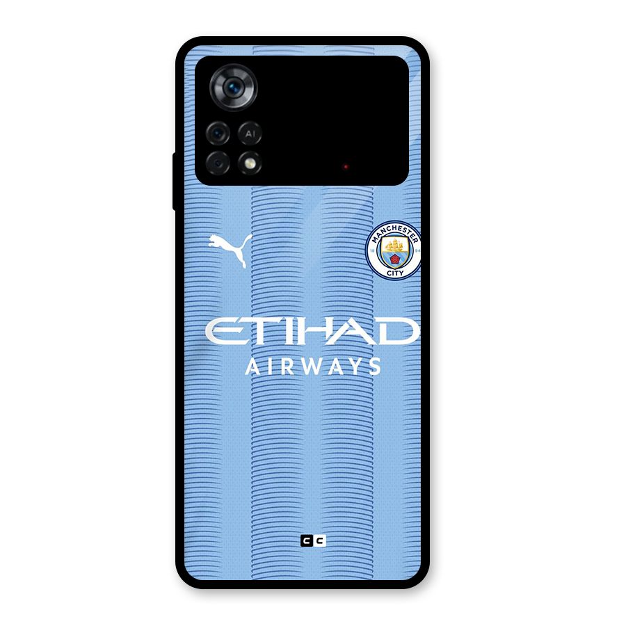 Manchester Etihad Jersey Glass Back Case for Poco X4 Pro 5G
