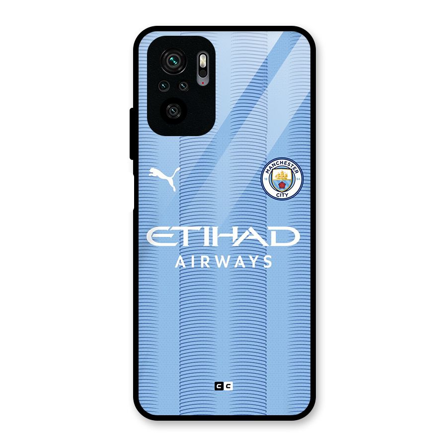 Manchester Etihad Jersey Glass Back Case for Redmi Note 10S