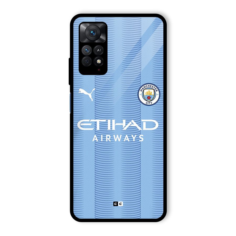Manchester Etihad Jersey Glass Back Case for Redmi Note 11 Pro