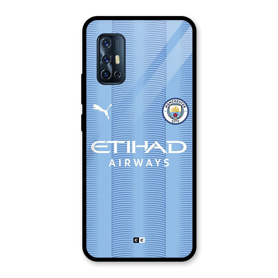 Manchester Etihad Jersey Glass Back Case for Vivo V17