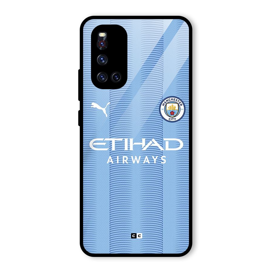 Manchester Etihad Jersey Glass Back Case for Vivo V19