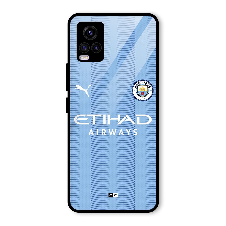 Manchester Etihad Jersey Glass Back Case for Vivo V20 2021