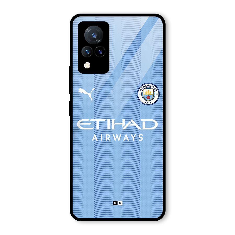 Manchester Etihad Jersey Glass Back Case for Vivo V21 5G