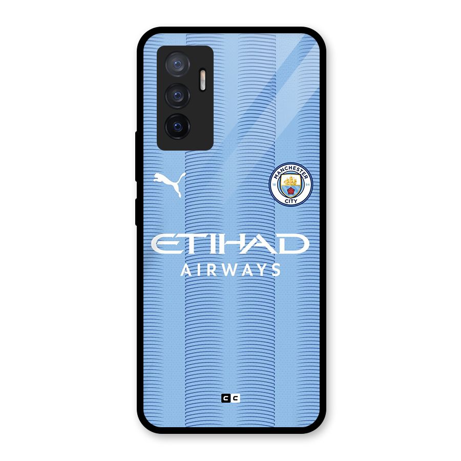Manchester Etihad Jersey Glass Back Case for Vivo V23e