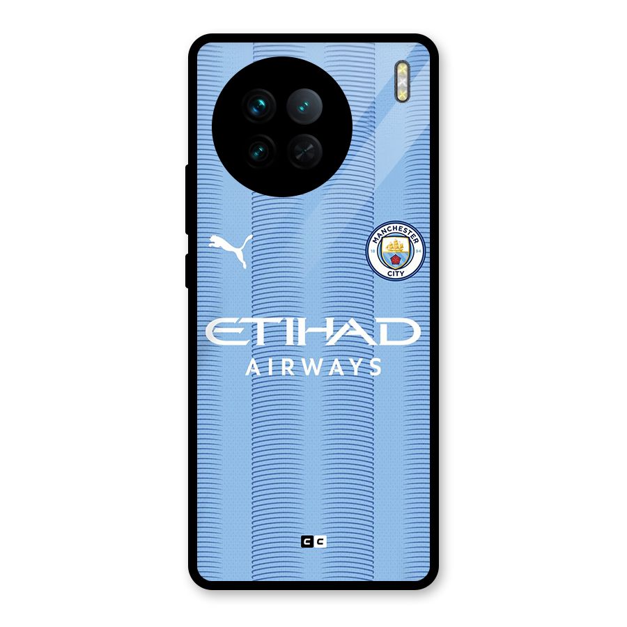 Manchester Etihad Jersey Glass Back Case for Vivo X90