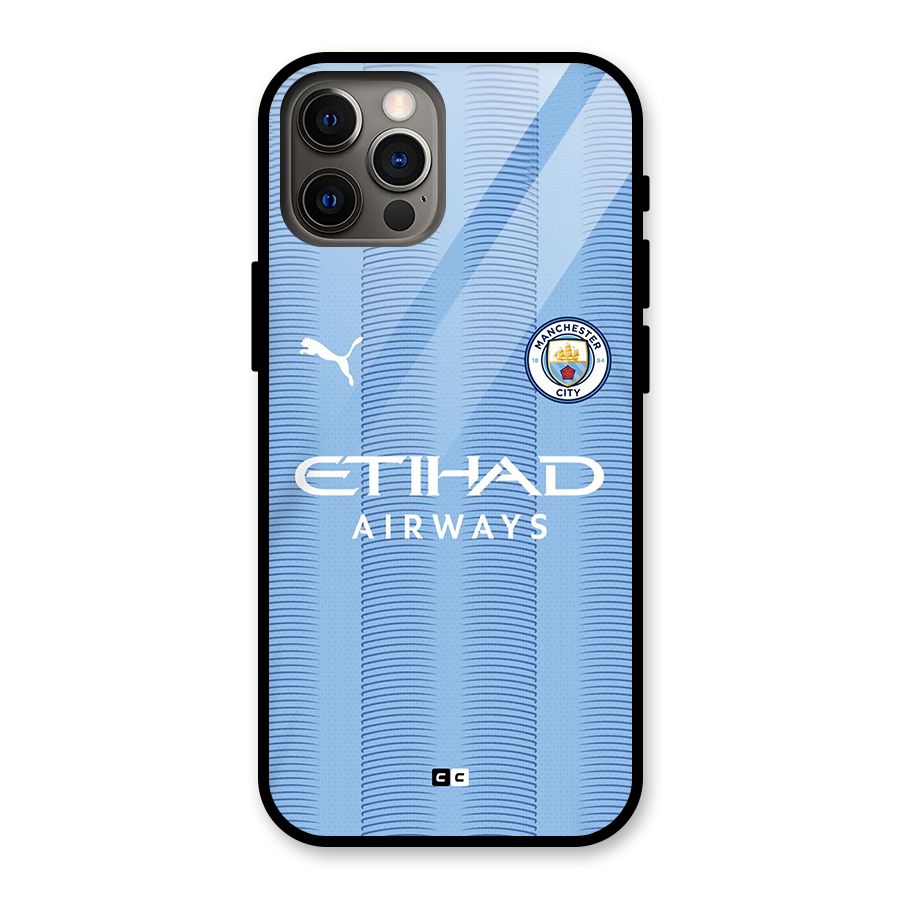 Manchester Etihad Jersey Glass Back Case for iPhone 12 Pro