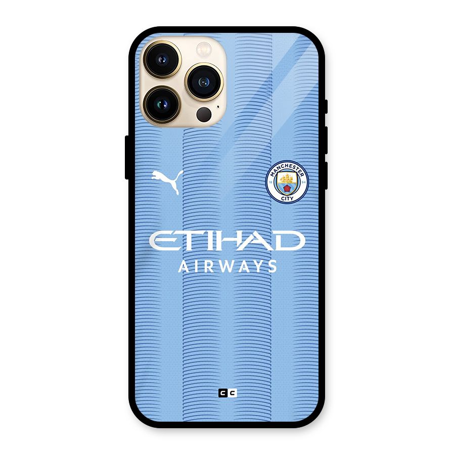Manchester Etihad Jersey Glass Back Case for iPhone 13 Pro Max