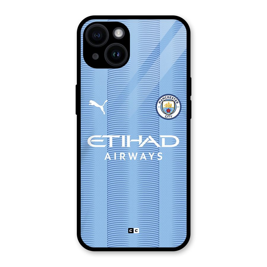 Manchester Etihad Jersey Glass Back Case for iPhone 14