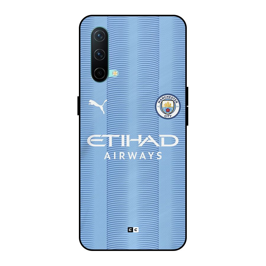 Manchester Etihad Jersey Metal Back Case for OnePlus Nord CE 5G