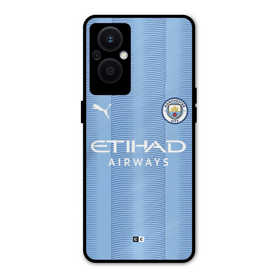 Manchester Etihad Jersey Metal Back Case for Oppo F21 Pro 5G