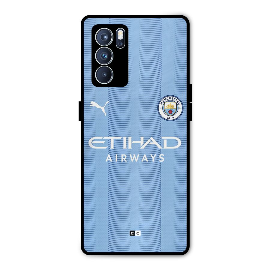 Manchester Etihad Jersey Metal Back Case for Oppo Reno6 Pro 5G