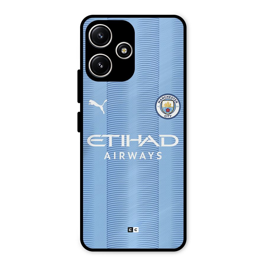 Manchester Etihad Jersey Metal Back Case for Poco M6 Pro
