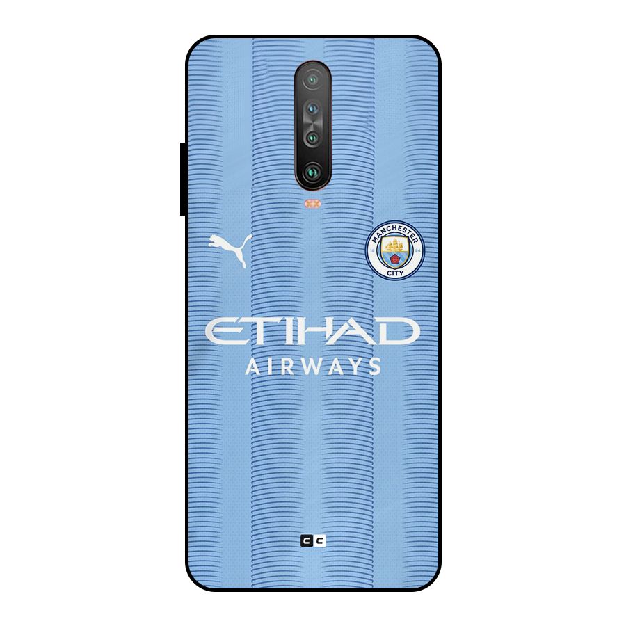 Manchester Etihad Jersey Metal Back Case for Poco X2