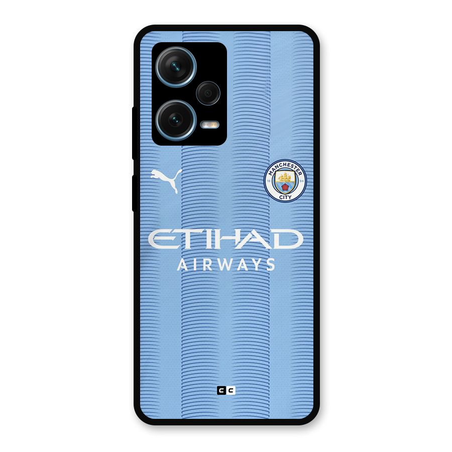 Manchester Etihad Jersey Metal Back Case for Redmi Note 12 Pro Plus 5G
