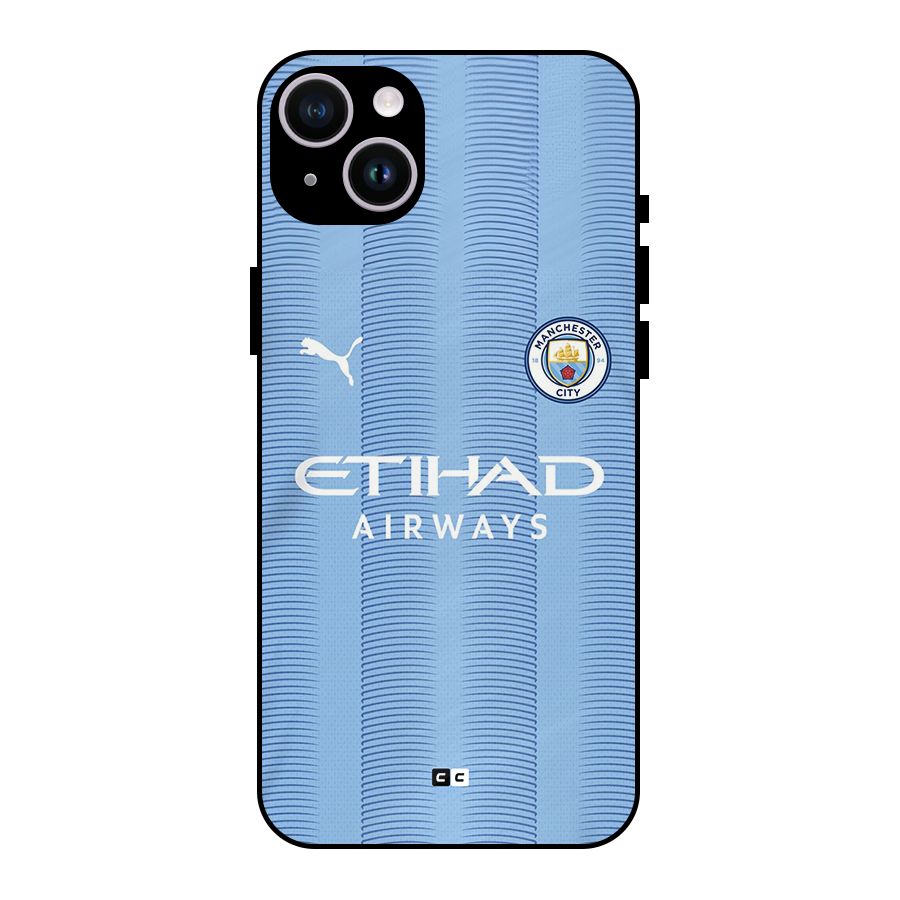 Manchester Etihad Jersey Metal Back Case for iPhone 14 Plus