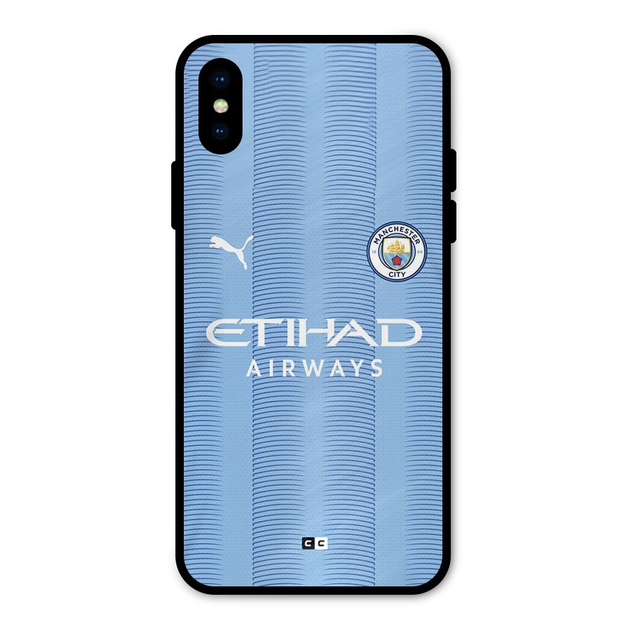 Manchester Etihad Jersey Metal Back Case for iPhone XS