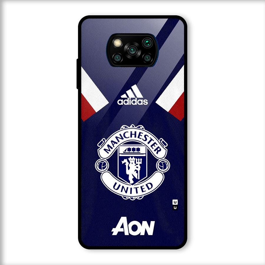 Manchester Jersy Glass Back Case for Poco X3