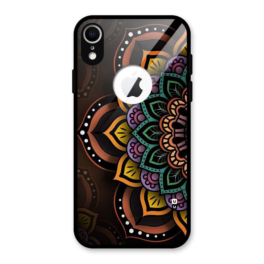 Mandala Artist Glass Back Case for iPhone XR Logo Cut