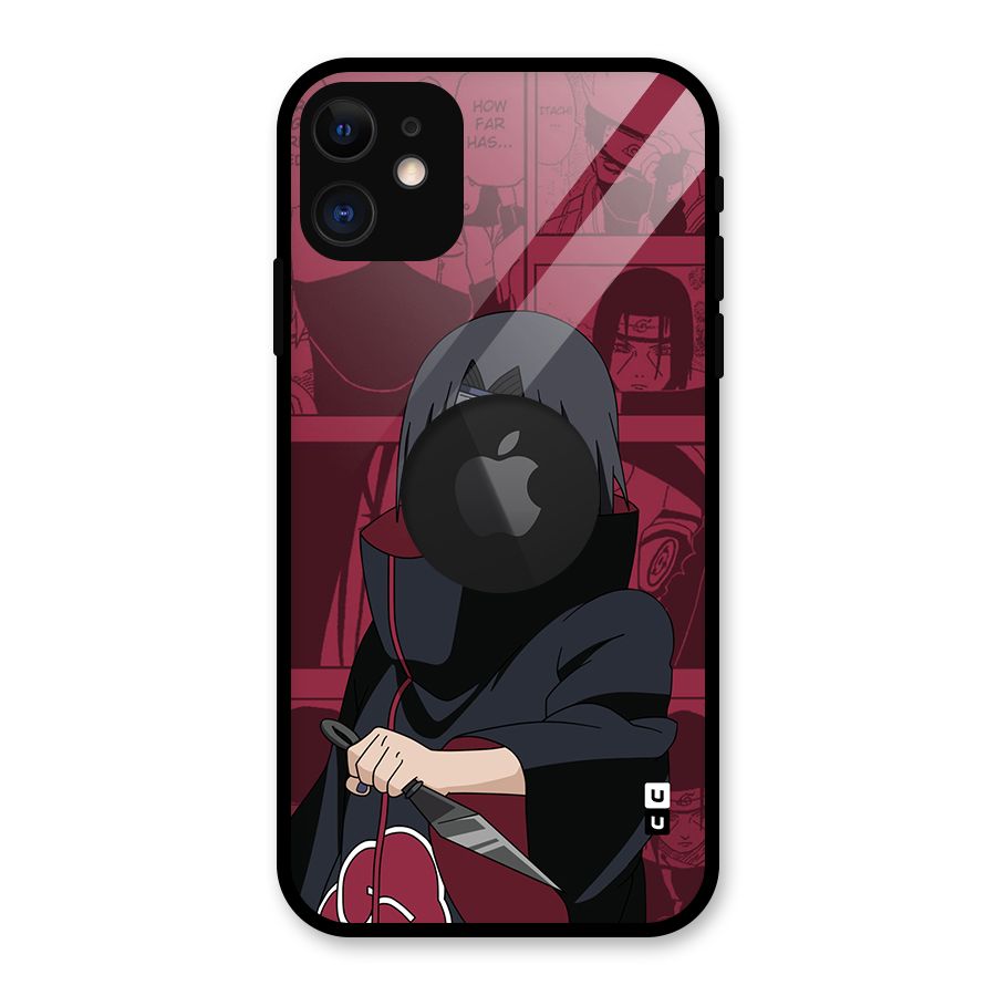 Mang Itachi Glass Back Case for iPhone 11 Logo Cut