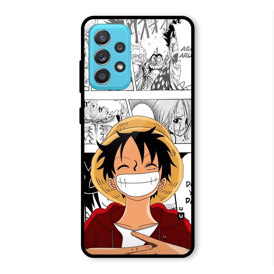 Manga Style Luffy Glass Back Case for Galaxy A52