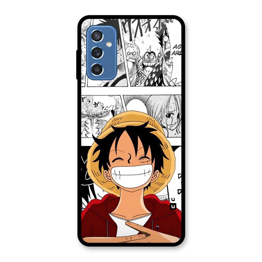 Manga Style Luffy Glass Back Case for Galaxy M52 5G