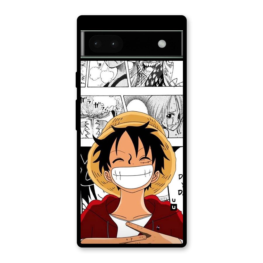 Manga Style Luffy Glass Back Case for Google Pixel 6a