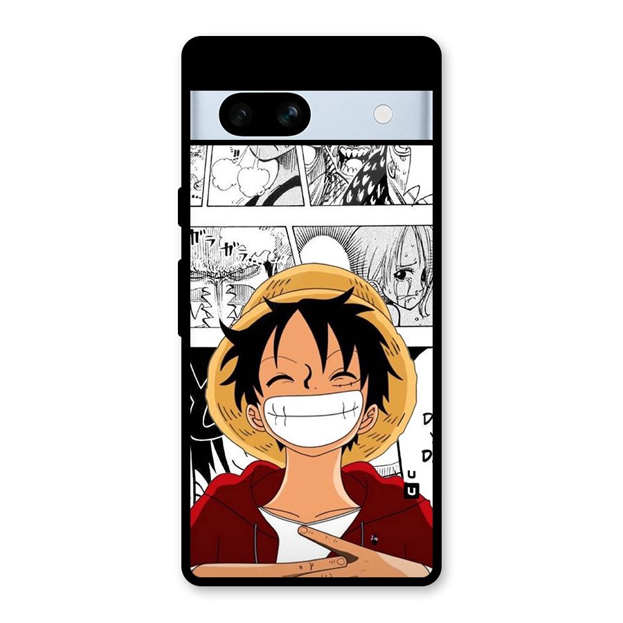 Manga Style Luffy Glass Back Case for Google Pixel 7a