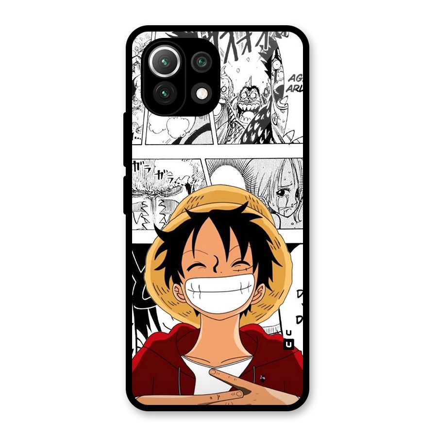 Manga Style Luffy Glass Back Case for Mi 11 Lite NE 5G