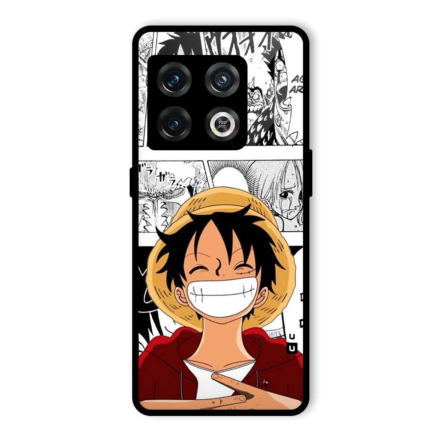 Manga Style Luffy Glass Back Case for OnePlus 10 Pro 5G