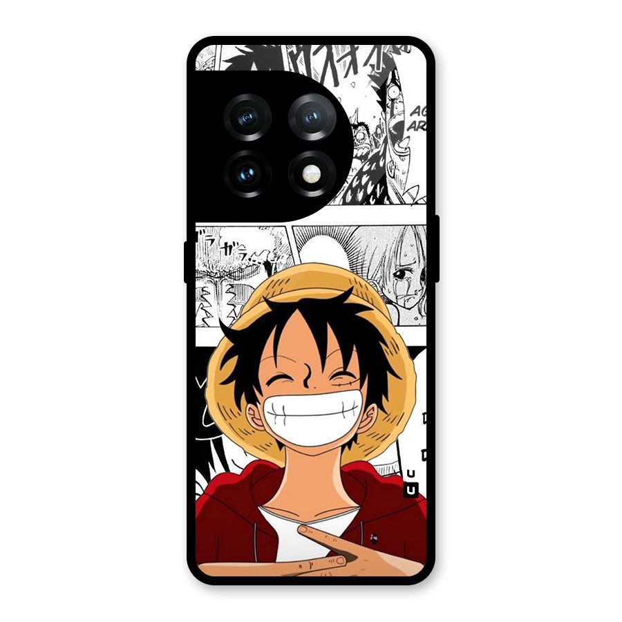 Manga Style Luffy Glass Back Case for OnePlus 11