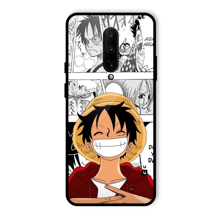 Manga Style Luffy Glass Back Case for OnePlus 7 Pro