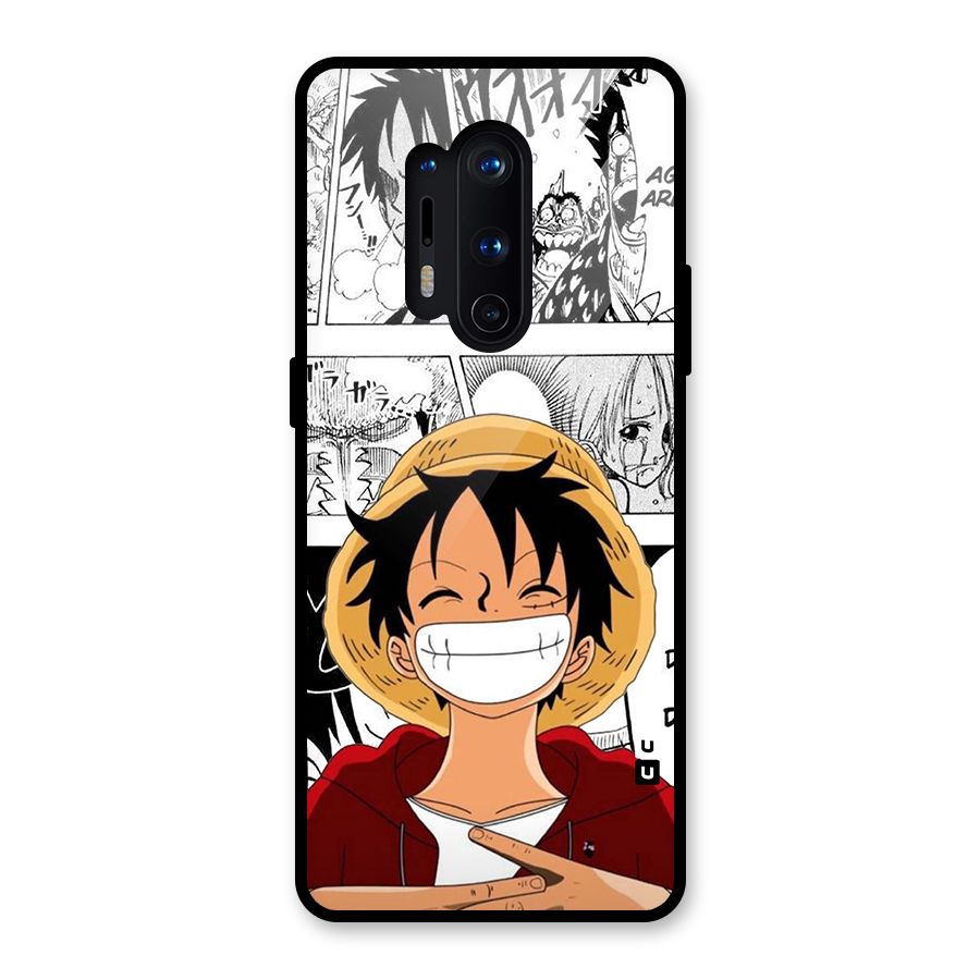 Manga Style Luffy Glass Back Case for OnePlus 8 Pro