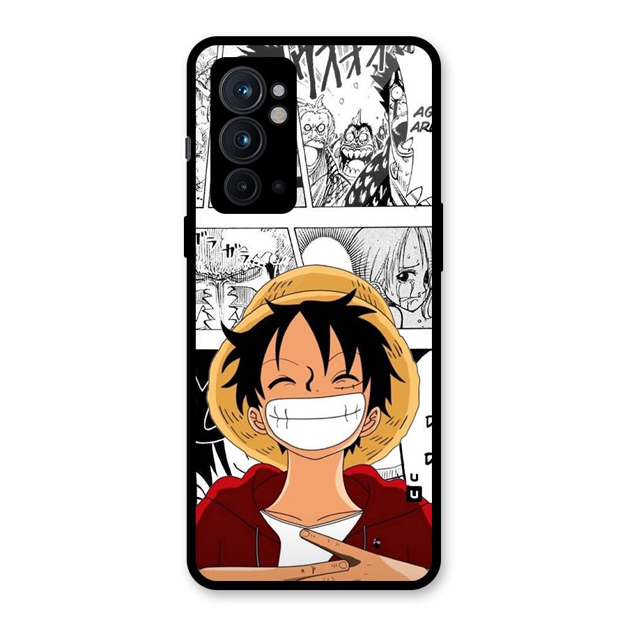 Manga Style Luffy Glass Back Case for OnePlus 9RT 5G
