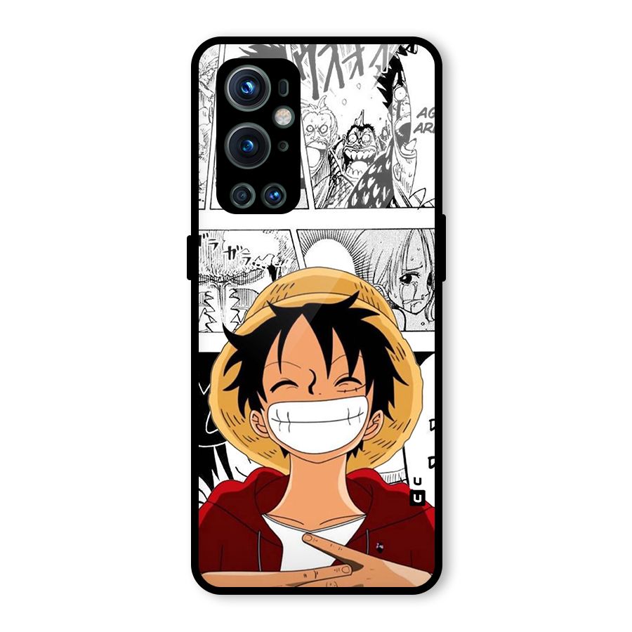 Manga Style Luffy Glass Back Case for OnePlus 9 Pro