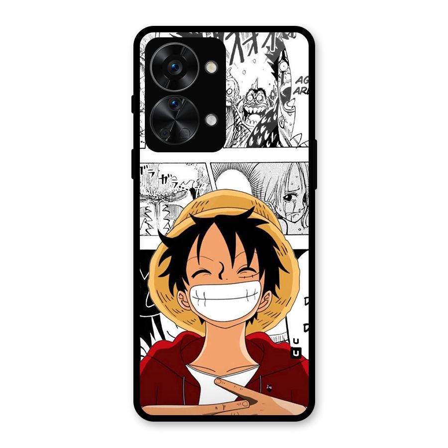 Manga Style Luffy Glass Back Case for OnePlus Nord 2T