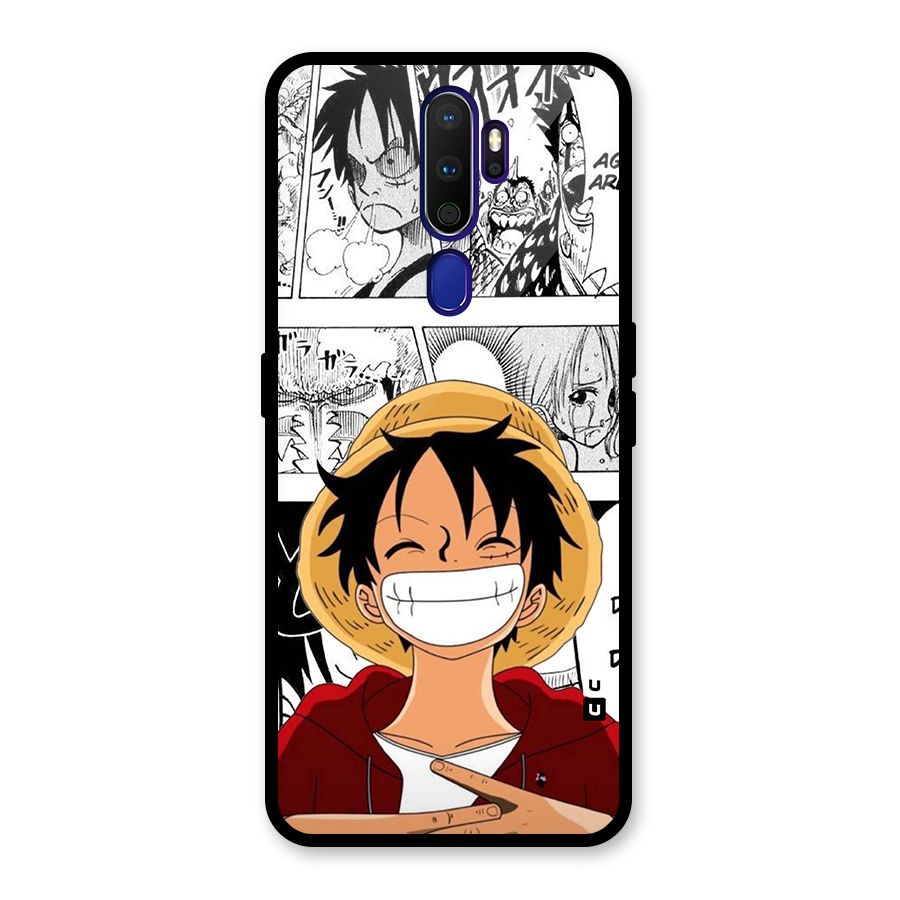 Manga Style Luffy Glass Back Case for Oppo A9 (2020)