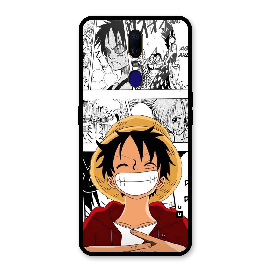 Manga Style Luffy Glass Back Case for Oppo F11