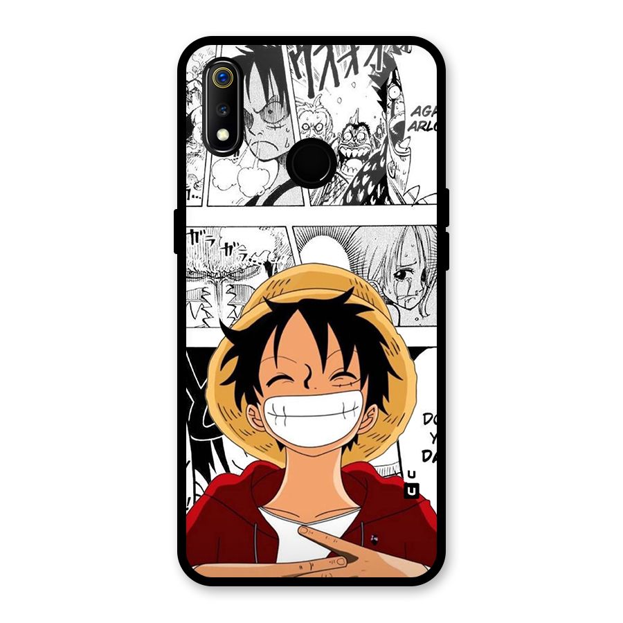 Manga Style Luffy Glass Back Case for Realme 3i