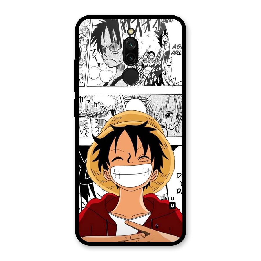 Manga Style Luffy Glass Back Case for Redmi 8