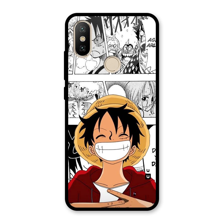 Manga Style Luffy Glass Back Case for Redmi A2