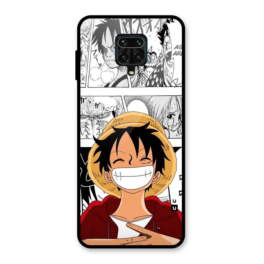 Manga Style Luffy Glass Back Case for Redmi Note 10 Lite