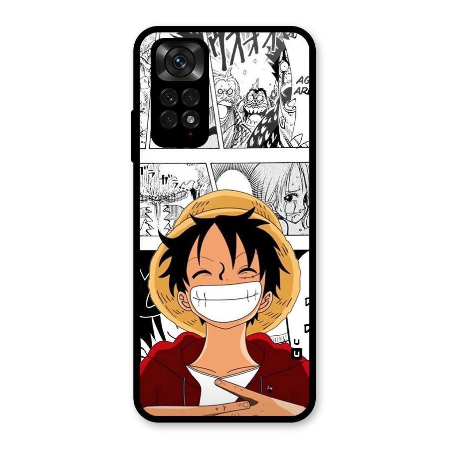 Manga Style Luffy Glass Back Case for Redmi Note 11S