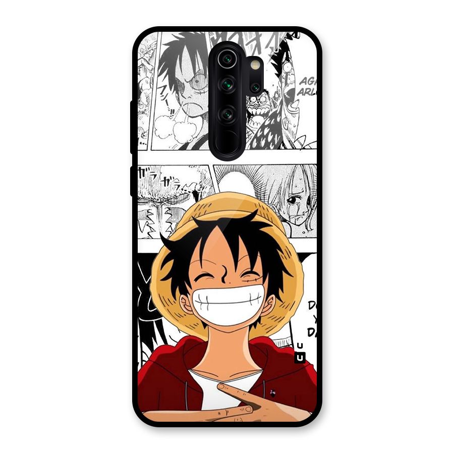 Manga Style Luffy Glass Back Case for Redmi Note 8 Pro