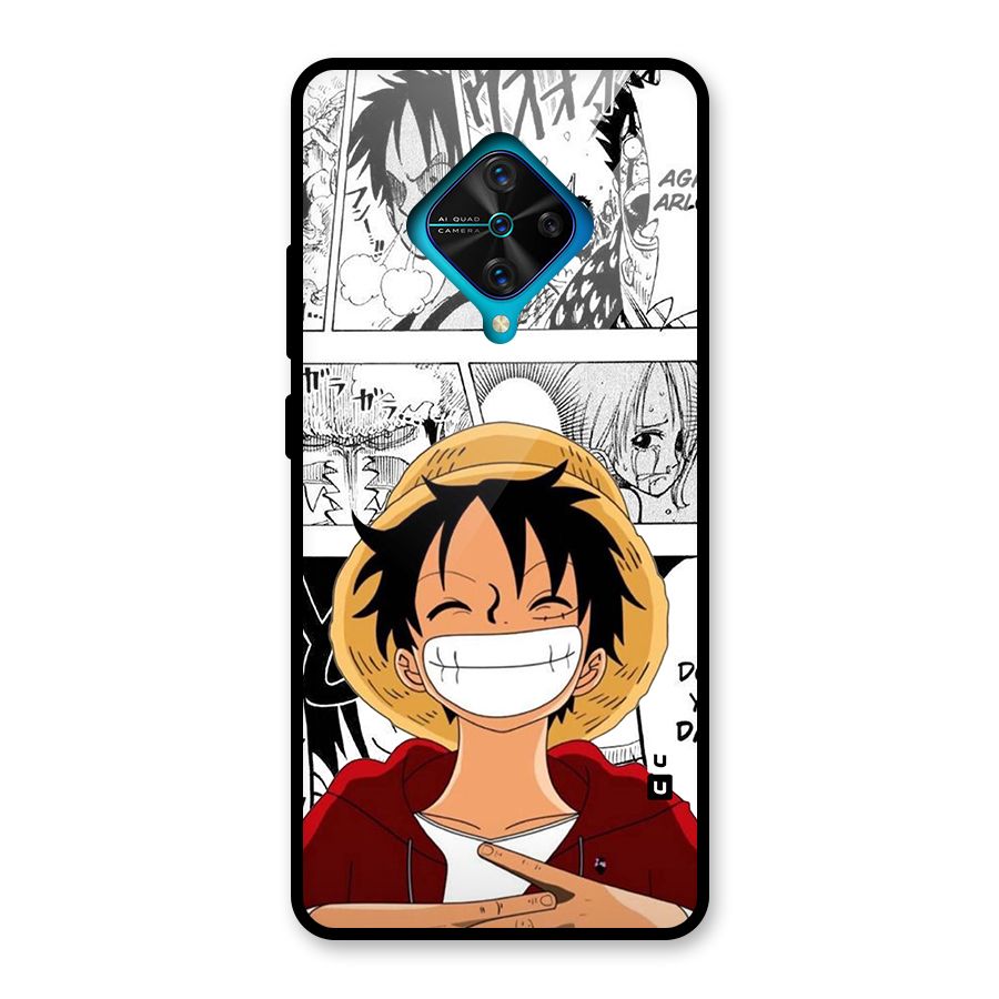 Manga Style Luffy Glass Back Case for Vivo S1 Pro