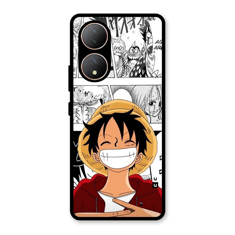 Manga Style Luffy Glass Back Case for Vivo T2