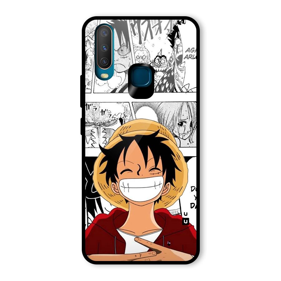 Manga Style Luffy Glass Back Case for Vivo U10