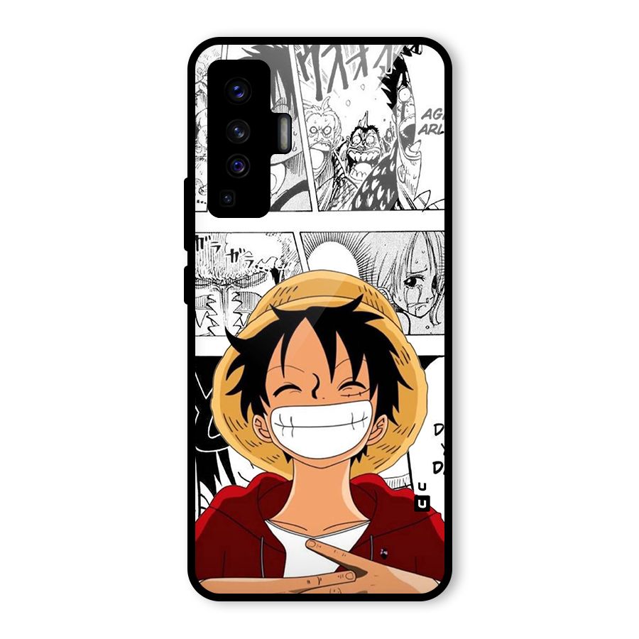 Manga Style Luffy Glass Back Case for Vivo X50