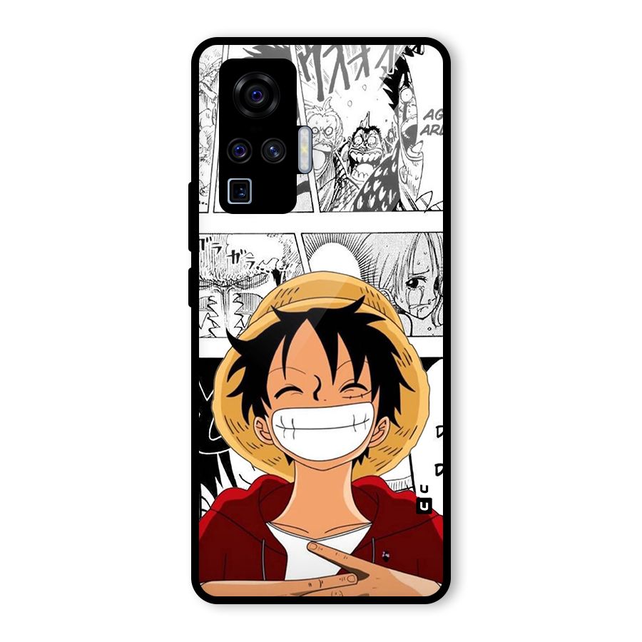 Manga Style Luffy Glass Back Case for Vivo X50 Pro